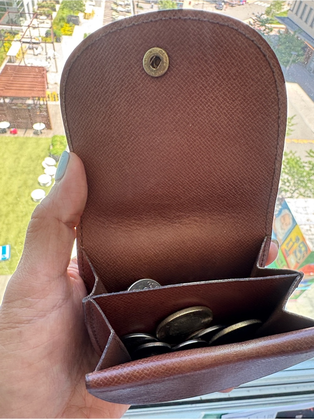 Louis Vuitton Monogram Canvas Coin Pouch in Brown and Gold 100% authenticity - Picture 5 of 9